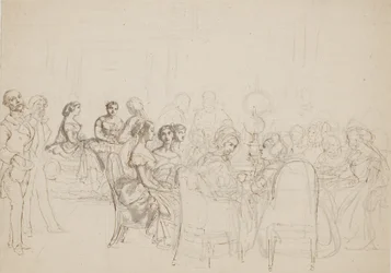 Reunión vespertina en casa de la princesa Charlotte Frederikke en Roma