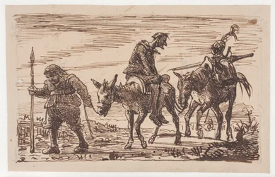 Don Quijote azotado es llevado a casa