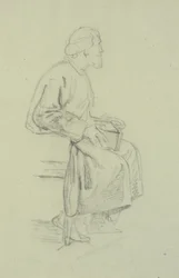 Estudios de figuras. Anciano sentado