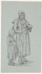 Vieja sueca y niña pequeña