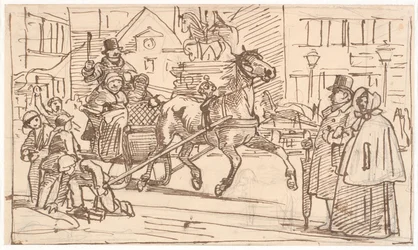 Paseo en trineo alrededor de "El Caballo" en Kongens Nytorv