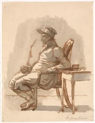 Hombre con pipa y gorra. Tío del artista
