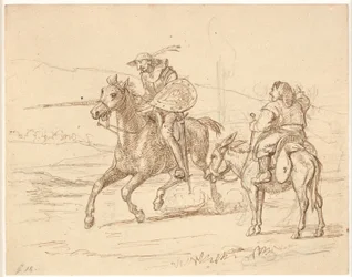 Mens Sancho observa, Don Quijote ataca