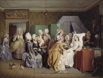 Escena de La sala de partos de Ludwig Holberg