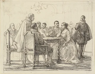 Escena de sociedad, época de Chr. IV