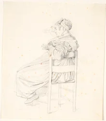 Anciana italiana sentada