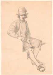 Joven dalecarliano sentado