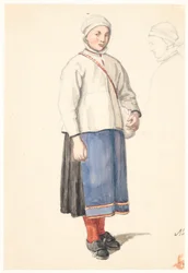Campesina sueca de pie