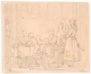 Boceto para el retrato de la familia Waagepetersen