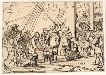 Boceto para la pintura en la capilla de Chr. 4 en Roskilde "Chr. 4 en la Trinidad"