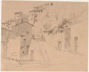 Via Piave con La Porta Su en Olevano Romano