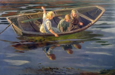 Pesca de cangrejos, Christiania (óleo sobre lienzo)