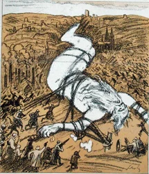 Padre Rin, caricatura de la ocupación del Ruhr por los franceses, de 