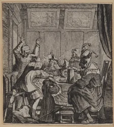 El bufón travieso de la mesa