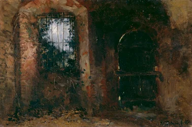 Ventana del sótano en el castillo de Heidelberg