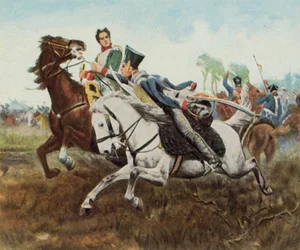 Episodio de la batalla de Dennewitz, 6 de septiembre de 1813 (litografía en color mejorada)