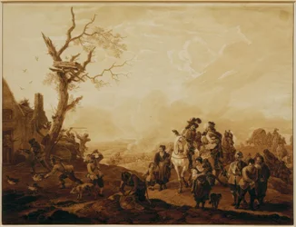 Saqueo de un pueblo por soldados