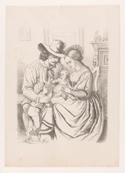 Familia con niños pequeños Tercera edad de la vida humana Álbum de arte de WP van Geldorp (título de la serie)