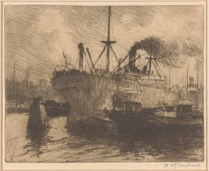 Barcos amarrados en el puerto de Rotterdam