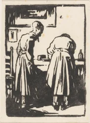 Dos mujeres en un estudio