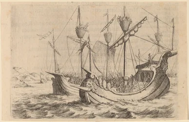 La armada de Aníbal luchando contra los rodios