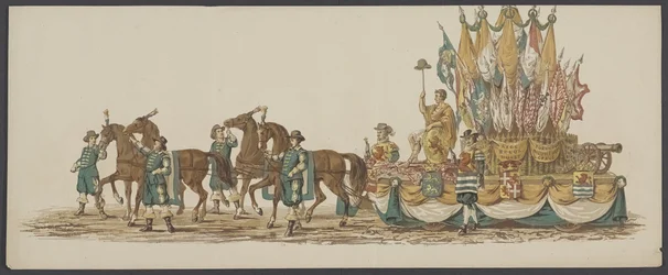 Desfile de Delft de 1862, tercer grupo Cuarto Lustrum de la Real Academia de Delft - Ao. 1862 - Optogt disfrazado (título de serie en objeto)