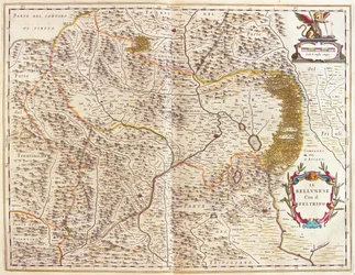 Belluno y Feltre, Italia, en "Theatrum Orbis Terrarum, sive Atlas Novus" de Willem Blaeu, Amsterdam