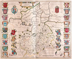 Cambridge shire, en "Theatrum Orbis Terrarum, sive Atlas Novus" de Willem Blaeu, Amsterdam