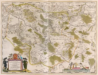 Charlois en la Borgoña, en "Theatrum Orbis Terrarum, sive Atlas Novus" de Willem Blaeu, Amsterdam