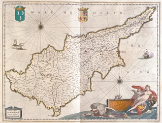 Chipre, en "Theatrum Orbis Terrarum, sive Atlas Novus" de Willem Blaeu, Amsterdam