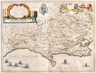 Dorchester (Dorset), en "Theatrum Orbis Terrarum, sive Atlas Novus" de Willem Blaeu, Amsterdam