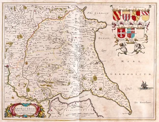 East riding of Yorkshire, en "Theatrum Orbis Terrarum, sive Atlas Novus" de Willem Blaeu, Amsterdam.