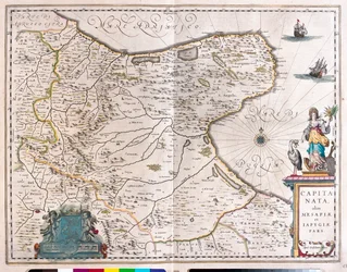 Foggia, Italia, en "Theatrum Orbis Terrarum, sive Atlas Novus" de Willem Blaeu, Amsterdam