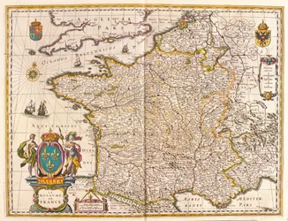 Francia, en "Theatrum Orbis Terrarum, sive Atlas Novus" de Willem Blaeu, Amsterdam
