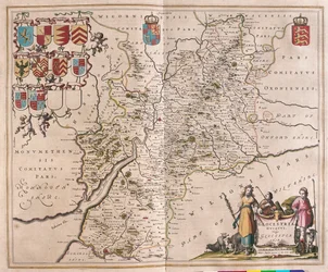 Glouchester, en "Theatrum Orbis Terrarum, sive Atlas Novus" de Willem Blaeu, Amsterdam