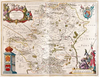 Hertford shire, en "Theatrum Orbis Terrarum, sive Atlas Novus" de Willem Blaeu, Amsterdam
