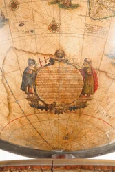 Gran par de globos de biblioteca, el terrestre 1645/48, el celestial después de c.1630