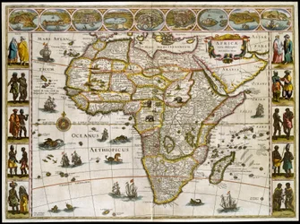 Mapa de África. Placa de un Atlas de Willem Janszoon Blaeu