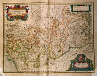 Mapa del Ducado de Monferrato, de Regionum Italiae, por Willem Blaeu