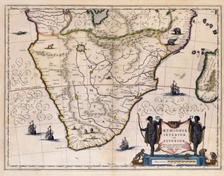 Mapa de Etiopía y Sudáfrica (grabado)