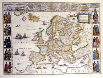 Mapa de Europa. Atlas de William Blaeu (1571 - 1638). Ámsterdam 1635