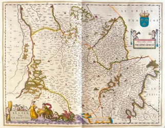 Norte de Francia, beausset, en "Theatrum Orbis Terrarum, sive Atlas Novus" de Willem Blaeu, Amsterdam