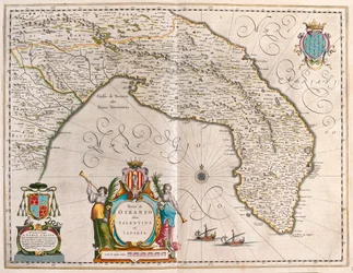 Otranto, Salento, Lecce, Apulia, Italia, en "Theatrum Orbis Terrarum, sive Atlas Novus" de Willem Blaeu, Amsterdam