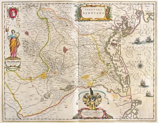 Padua, Italia, en "Theatrum Orbis Terrarum, sive Atlas Novus" de Willem Blaeu, Amsterdam