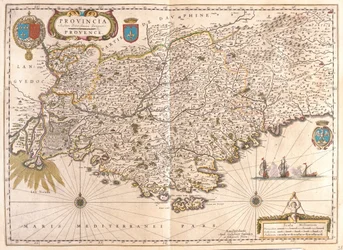 Provenza, en "Theatrum Orbis Terrarum, sive Atlas Novus" de Willem Blaeu, Amsterdam