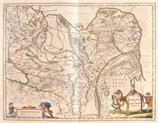 Tartaria y parte septentrional de China y Corea, en "Theatrum Orbis Terrarum, sive Atlas Novus" de Willem Blaeu, Amsterdam.
