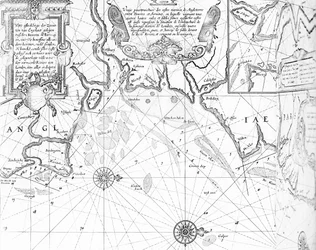 El estuario del Támesis del atlas The Sea-Mirrour de Willem Janszoon Blaeu, publicado en Ámsterdam en 1633.
