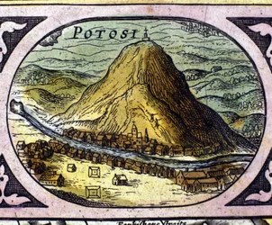 Las minas de plata de Potosí (Bolivia) según el "Atlas" de William Blaeu