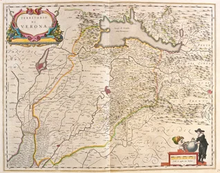 Verona, Italia, en "Theatrum Orbis Terrarum, sive Atlas Novus" de Willem Blaeu, Amsterdam