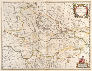 ciudad de Mantua (Italia) en "Theatrum Orbis Terrarum, sive Atlas Novus" de Willem Blaeu, Amsterdam